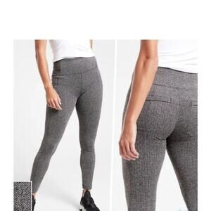 Athleta Delancey Herringbone Tight Leggings, Black /Abalone Grey XS